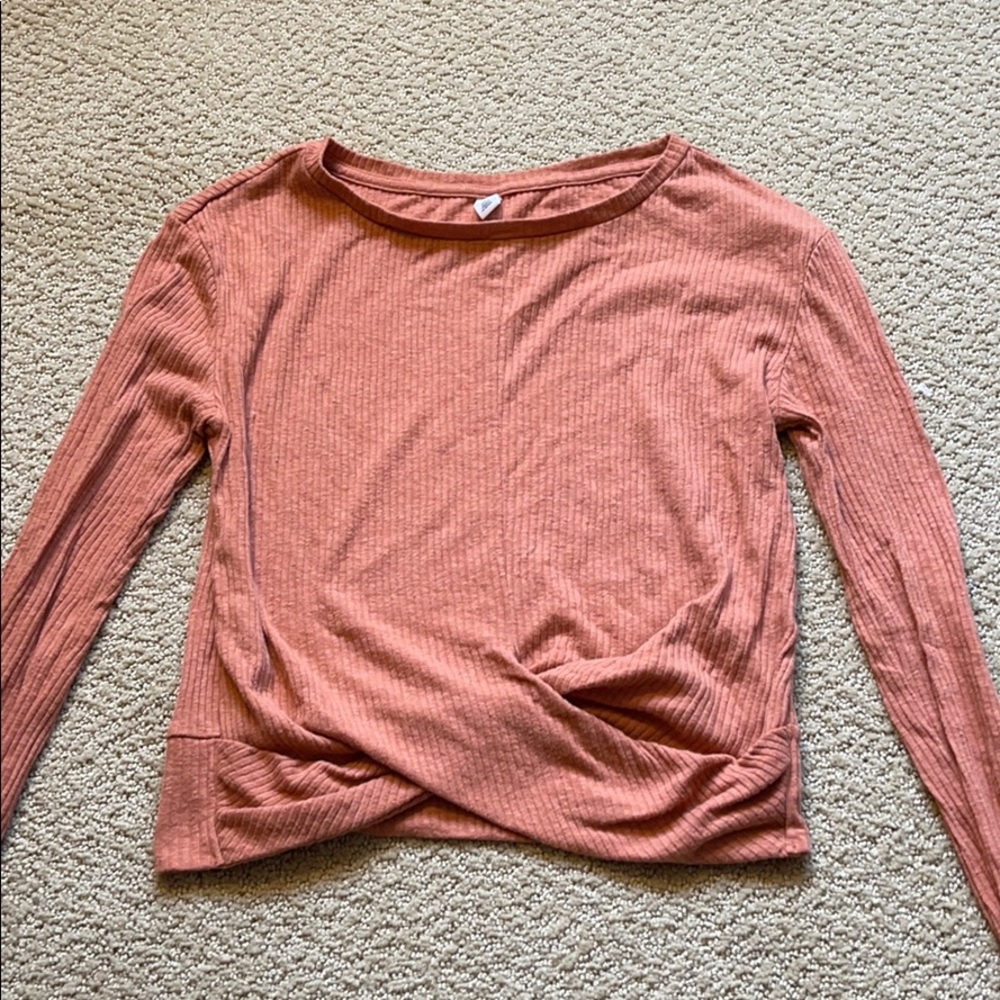 Women’s Burnt Orange Cropped Long Sleeve